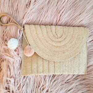 Straw Beach Purse Crossbody Handbag Shoulder Bag Summer Clutch Travel Wallet